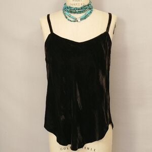 Dark Brown Soft Velvet Dressy Tank Top Louis Simon La Libellule 39" Bust Spaghet